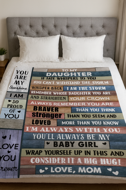 To My Daughter Whisper Back Storm Blanket