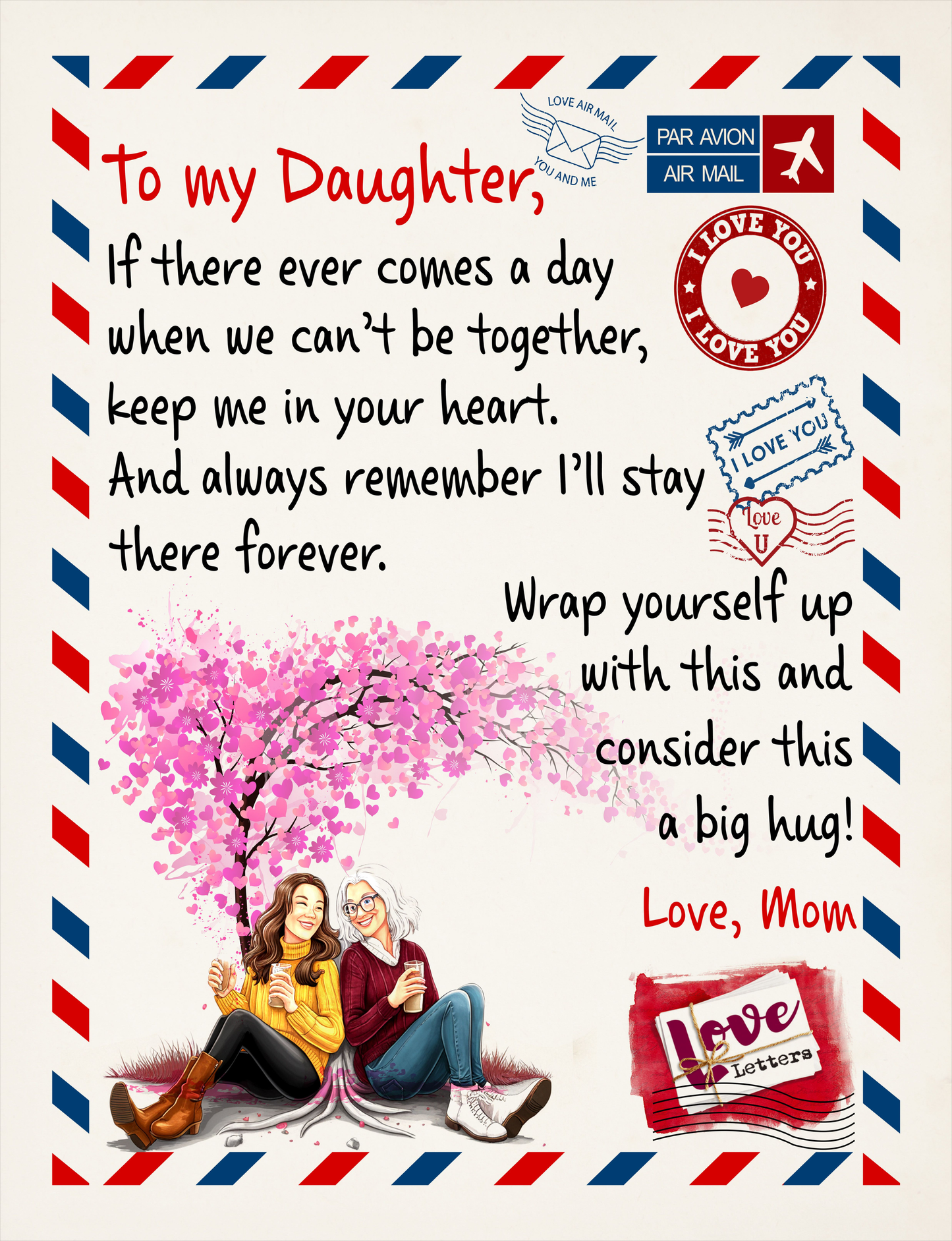 To My Daughter From Mom Postal Blanket| Perfect Reminder Of A Mother's Love