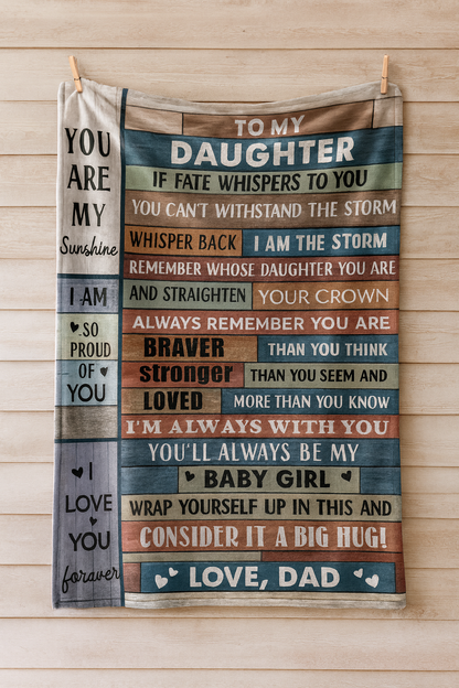To My Daughter Whisper Back Storm Blanket