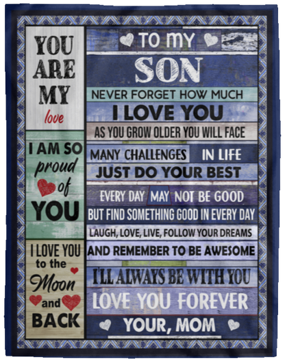 To My  Son From Mom | Never Forget  I Love You  Blanket | Perfect Christmas Gift