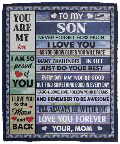 To My  Son From Mom | Never Forget  I Love You  Blanket | Perfect Christmas Gift