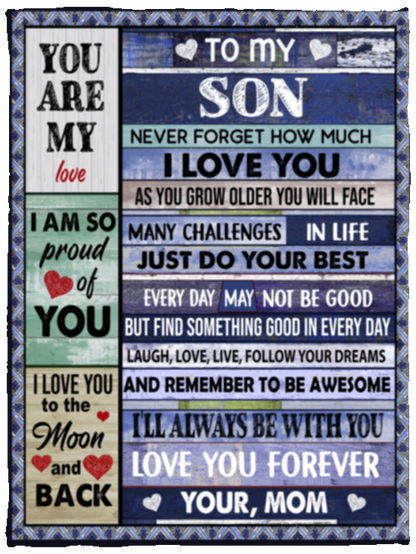 To My  Son From Mom | Never Forget  I Love You  Blanket | Perfect Christmas Gift