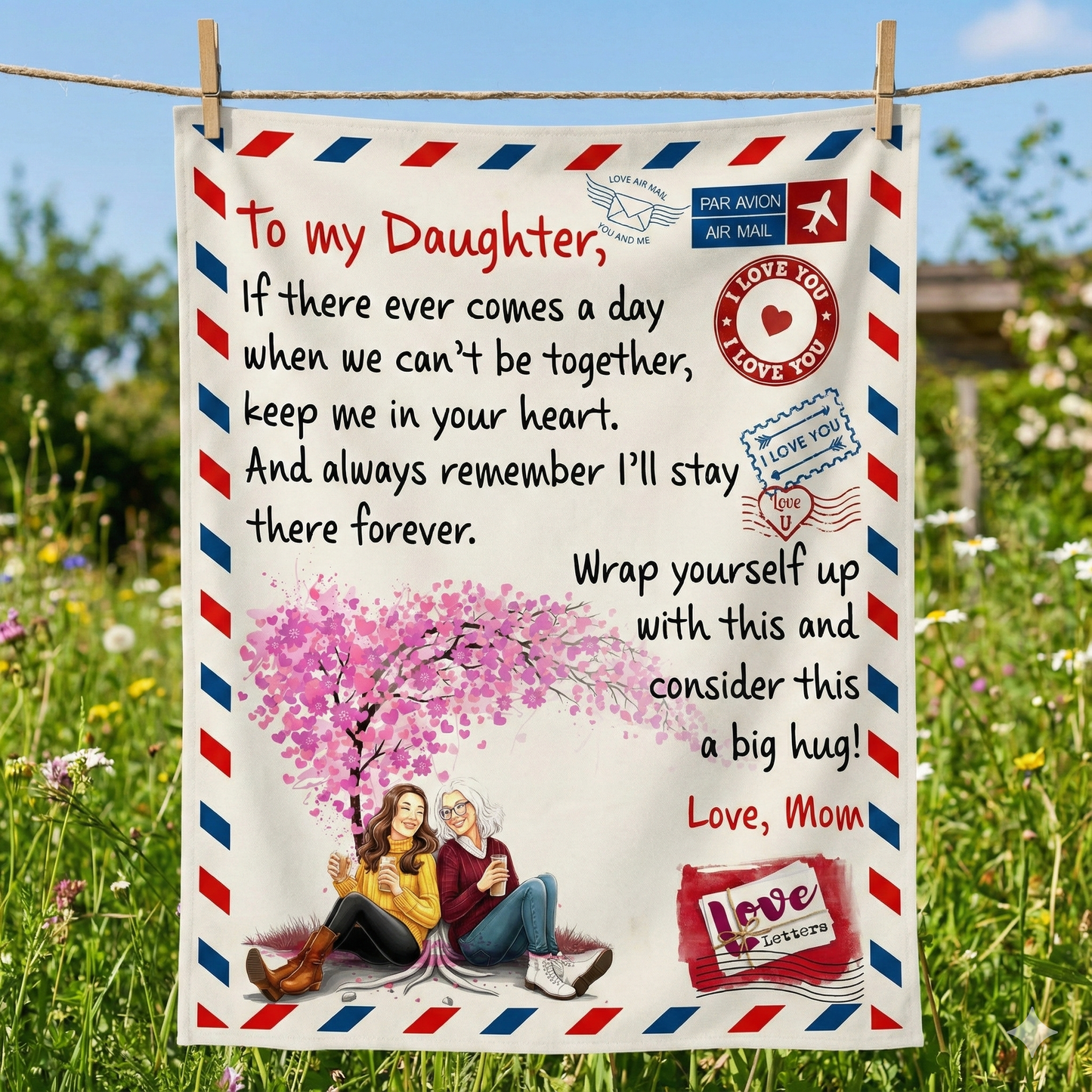 To My Daughter From Mom Postal Blanket| Perfect Reminder Of A Mother's Love