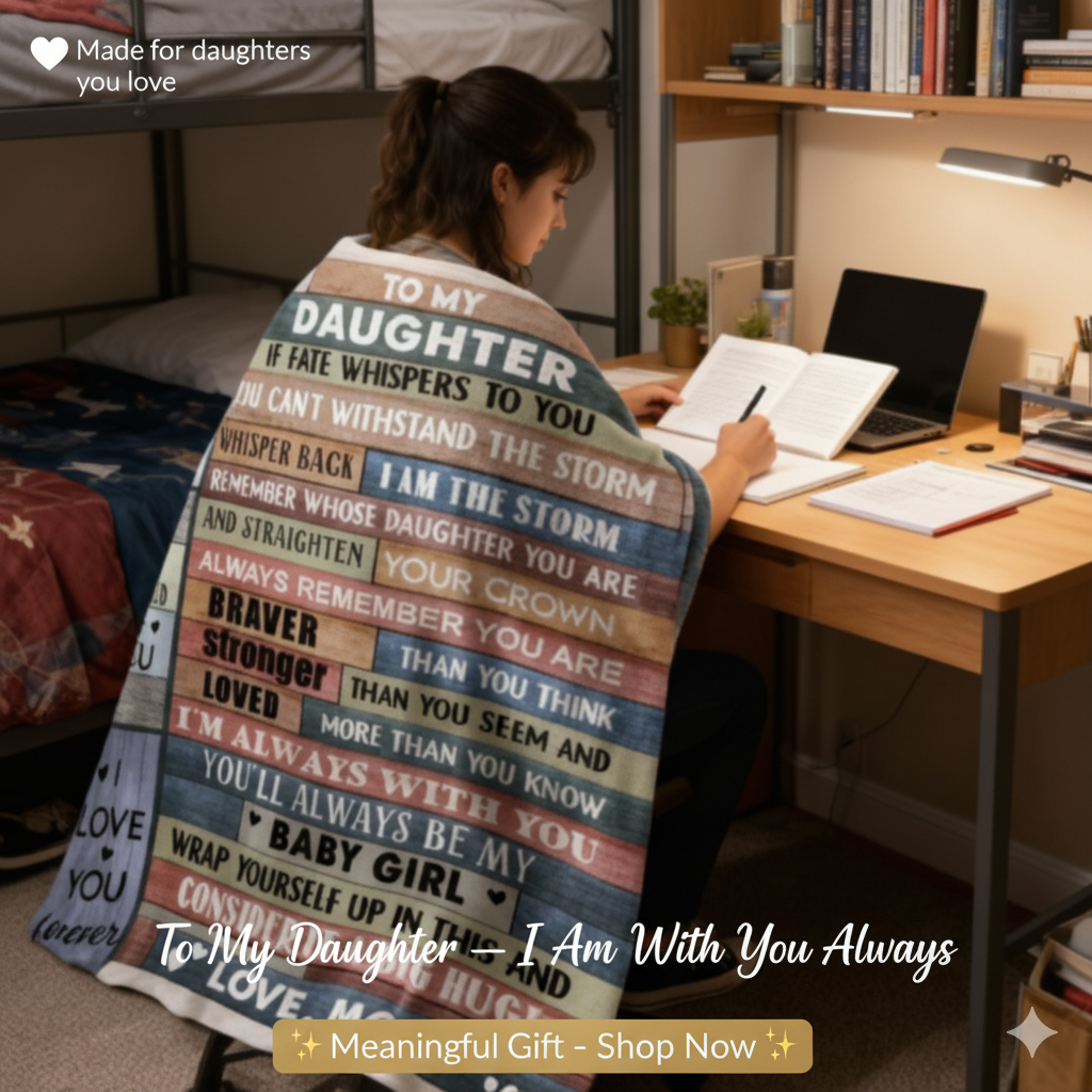 To My Daughter Whisper Back Storm Blanket