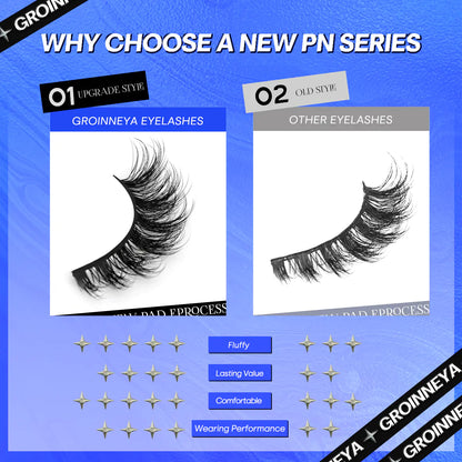 GROINNEYA 5/10 Pairs 3D Faux Mink Lashes Fluffy Soft Full Thick Wispy Natural long False Eyelashes Curly lashes wholesale lashes
