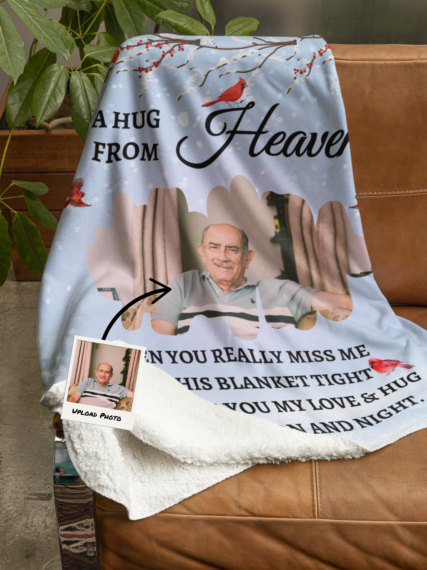 Personalized Memorial Blanket | A Hug From Heaven | When You Really Miss Me