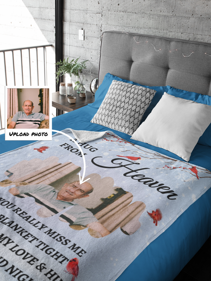 Personalized Memorial Blanket | A Hug From Heaven | When You Really Miss Me