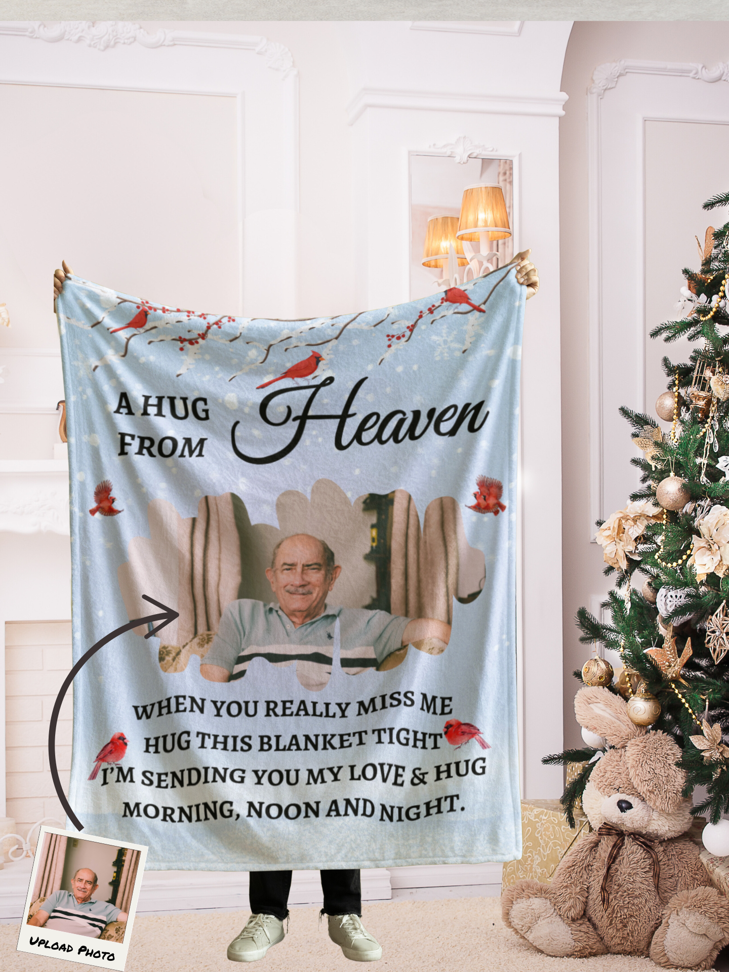 Personalized Memorial Blanket | A Hug From Heaven | When You Really Miss Me