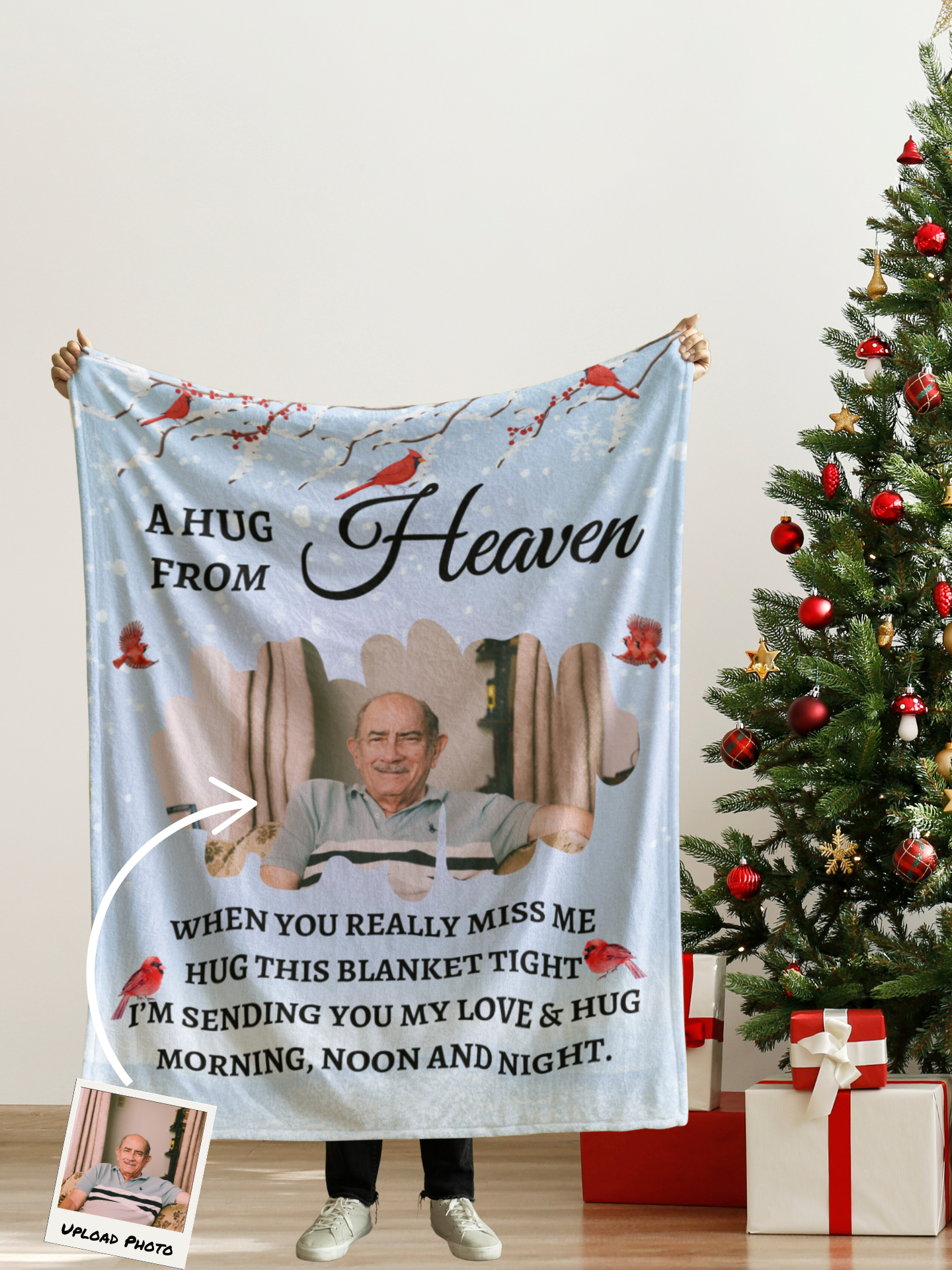 Personalized Memorial Blanket | A Hug From Heaven | When You Really Miss Me