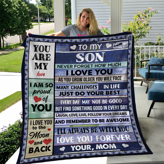 To My  Son From Mom | Never Forget  I Love You  Blanket | Perfect Christmas Gift