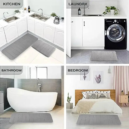 3 Pcs Bathroom Mat Set Non-slip Toilet Carpet Memory Foam Absorbent Bathroom Floor Mats Shower Rug Home Decor Waterproof Footpad