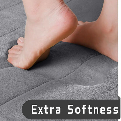 3 Pcs Bathroom Mat Set Non-slip Toilet Carpet Memory Foam Absorbent Bathroom Floor Mats Shower Rug Home Decor Waterproof Footpad