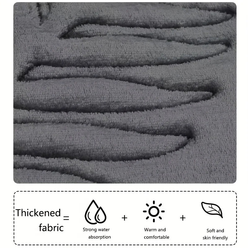 3pcs/set Bathroom Floor Mat, Non-Slip Bathroom Rug, Toilet U-Shape Mat, Absorbent Bath Rug, Bathroom Decor, Bathroom Accessories