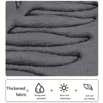 3pcs/set Bathroom Floor Mat, Non-Slip Bathroom Rug, Toilet U-Shape Mat, Absorbent Bath Rug, Bathroom Decor, Bathroom Accessories