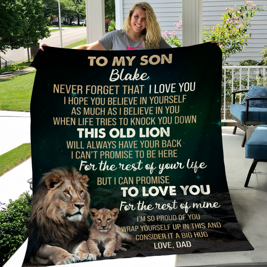 Personalized Son Blanket| Never Forget I Love You | To Son From Dad