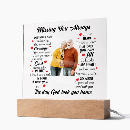 Acrylic Square Plaque | Missing You Always | Memorial Plaque