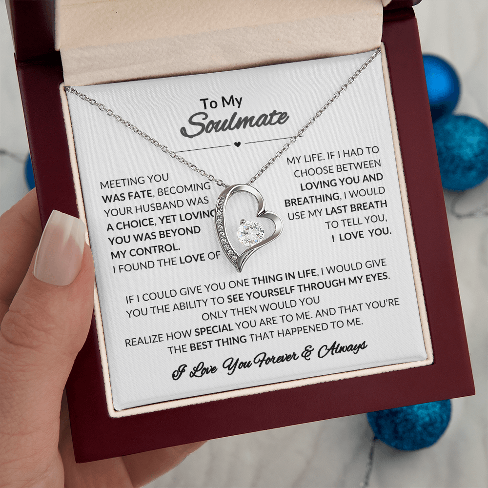 To My Soulmate Forever Love Necklace | Perfect Gift  For Wife | Girlfriend | Soulmate | Meeting You Was Fate