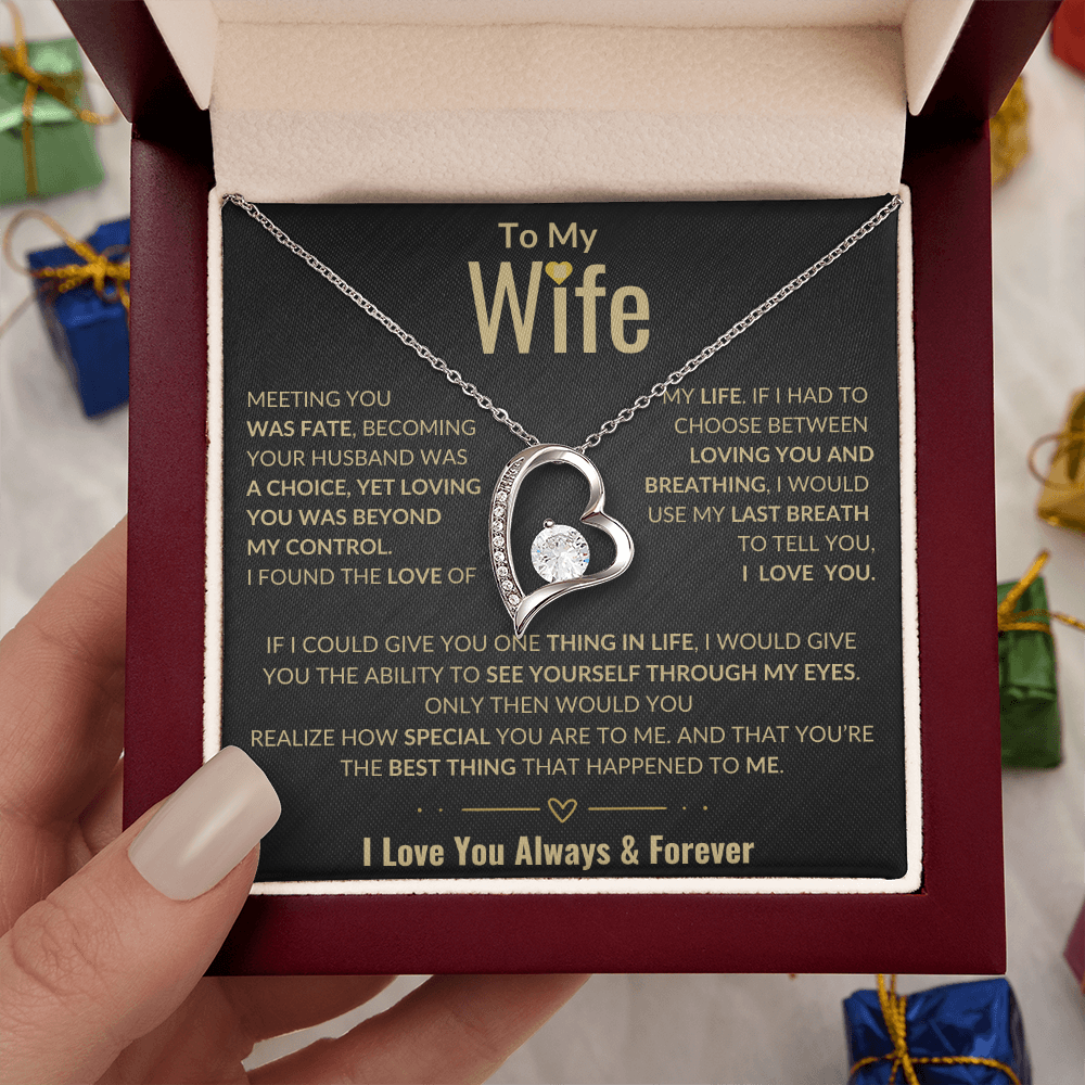 To My Wife Forever Love Necklace | Perfect Wife Gift | Meeting You Was Fate