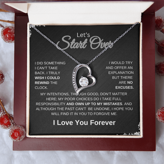 Let's Start Over | Forgive Me | Forever Love Necklace | For Wife | Soulmate | Girlfriend