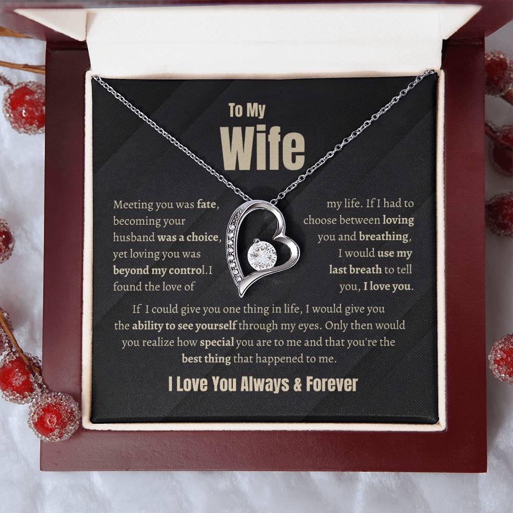 Wife Forever Love Necklace | Meeting You Was Fate |  Perfect Gift To Let Her Know She's  Your Heart