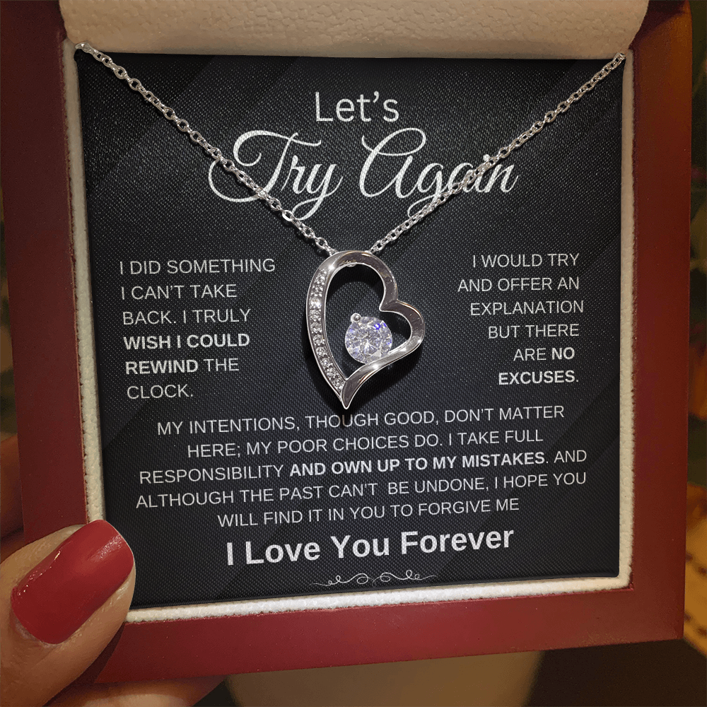 Let's Try Again | Forgive Me | Forever Love Necklace | For Wife | Soulmate | Girlfriend