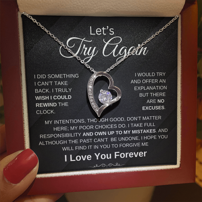 Let's Try Again | Forgive Me | Forever Love Necklace | For Wife | Soulmate | Girlfriend