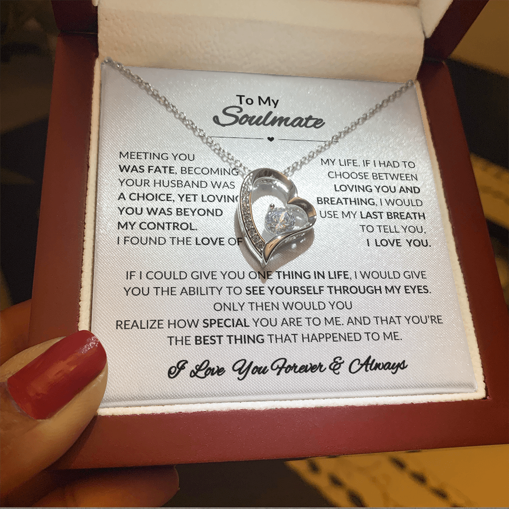 To My Soulmate Forever Love Necklace | Perfect Gift  For Wife | Girlfriend | Soulmate | Meeting You Was Fate