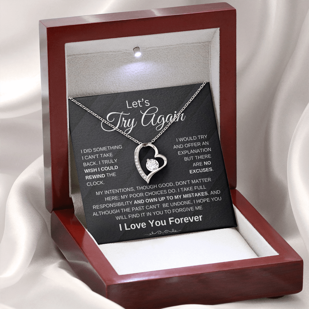 Let's Try Again | Forgive Me | Forever Love Necklace | For Wife | Soulmate | Girlfriend