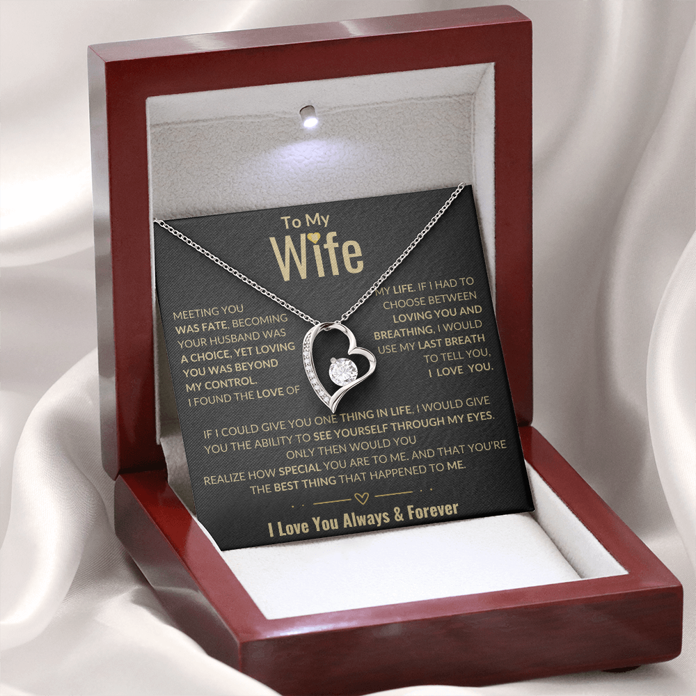 To My Wife Forever Love Necklace | Perfect Wife Gift | Meeting You Was Fate