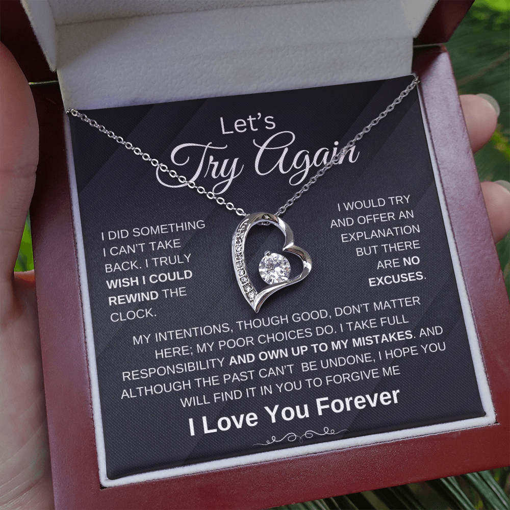 Let's Try Again | Forgive Me | Forever Love Necklace | For Wife | Soulmate | Girlfriend