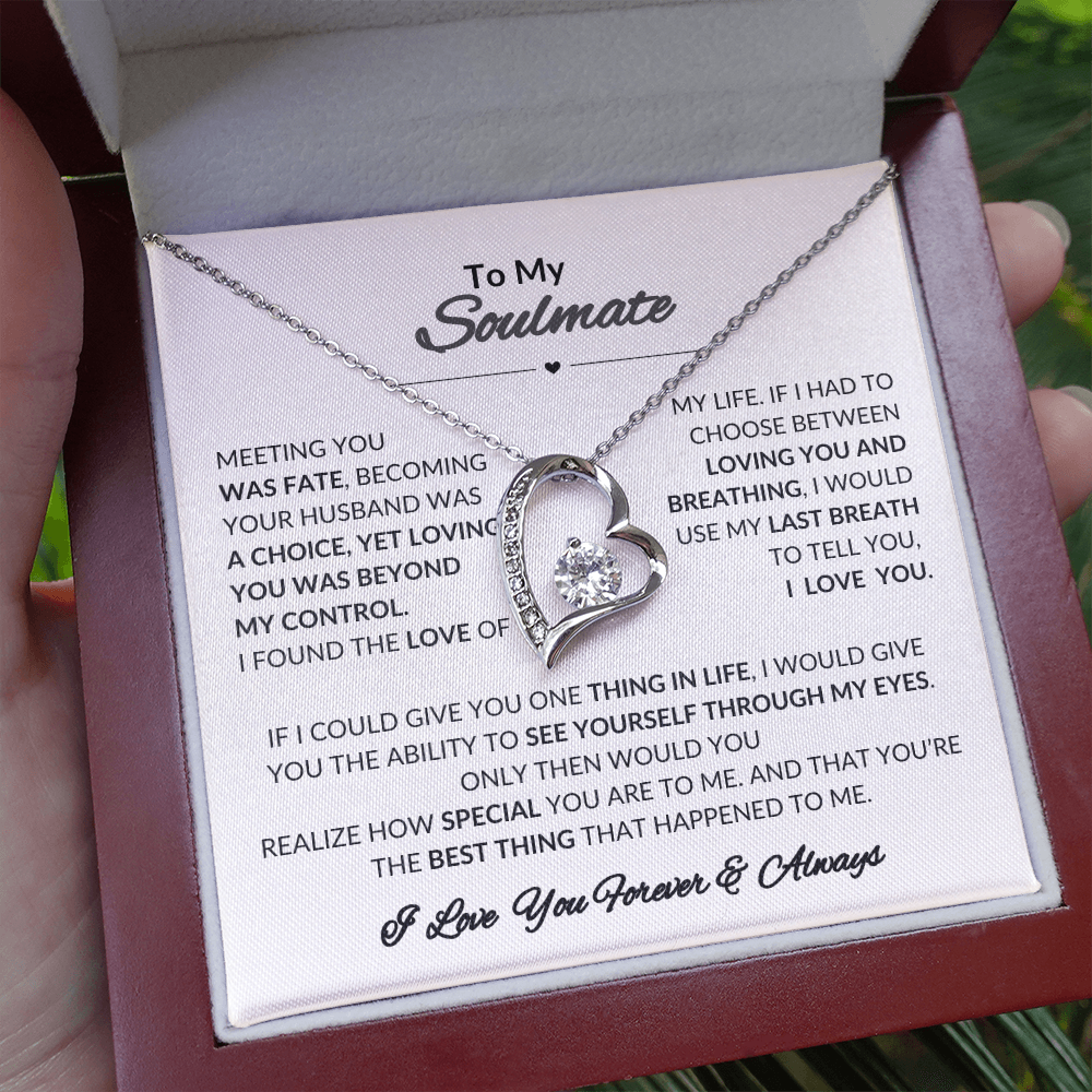 To My Soulmate Forever Love Necklace | Perfect Gift  For Wife | Girlfriend | Soulmate | Meeting You Was Fate