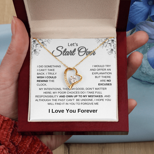 Let's Start Over | Forgive Me | Forever Love necklace | Perfect for  Wife/ Soulmate / Girlfriend