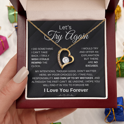 Let's Try Again | Forgive Me | Forever Love Necklace | For Wife | Soulmate | Girlfriend