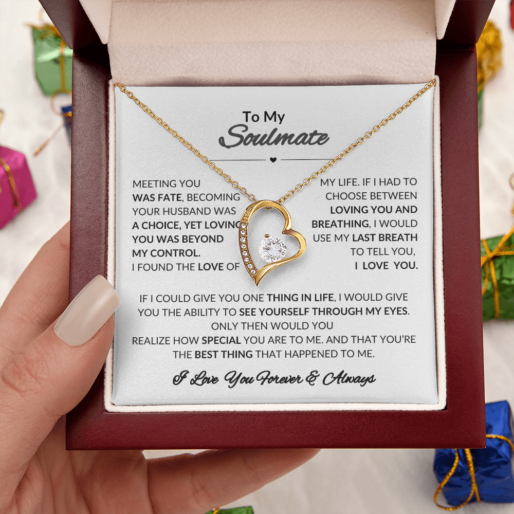 To My Soulmate Forever Love Necklace | Perfect Gift  For Wife | Girlfriend | Soulmate | Meeting You Was Fate