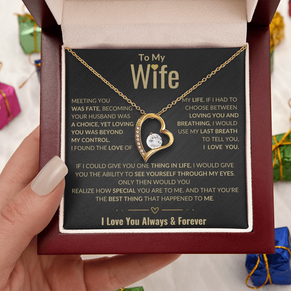 To My Wife Forever Love Necklace | Perfect Wife Gift | Meeting You Was Fate