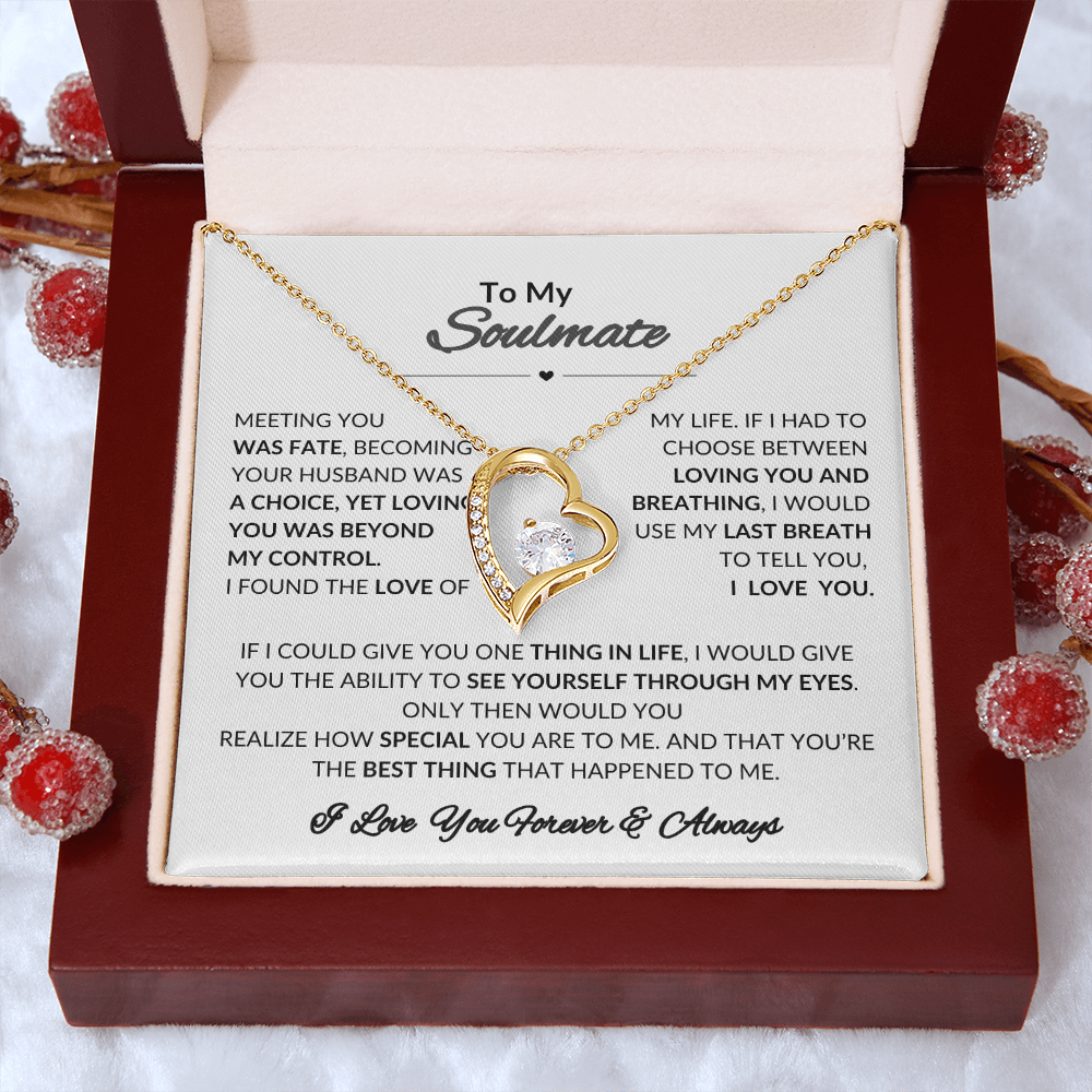 To My Soulmate Forever Love Necklace | Perfect Gift  For Wife | Girlfriend | Soulmate | Meeting You Was Fate