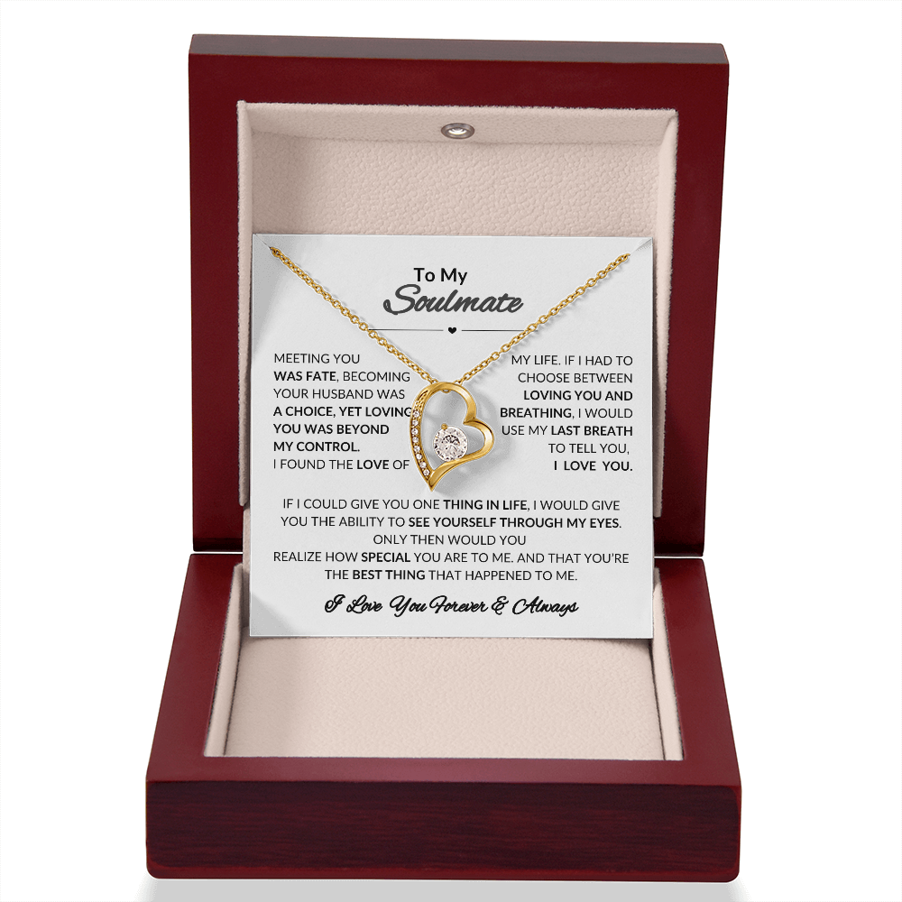 To My Soulmate Forever Love Necklace | Perfect Gift  For Wife | Girlfriend | Soulmate | Meeting You Was Fate