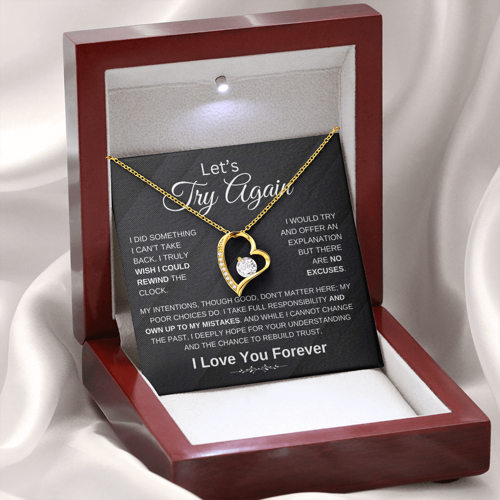 Let's Try Again | Forgive Me | Forever Love  Necklace | For Wife | Soulmate  | Girlfriend