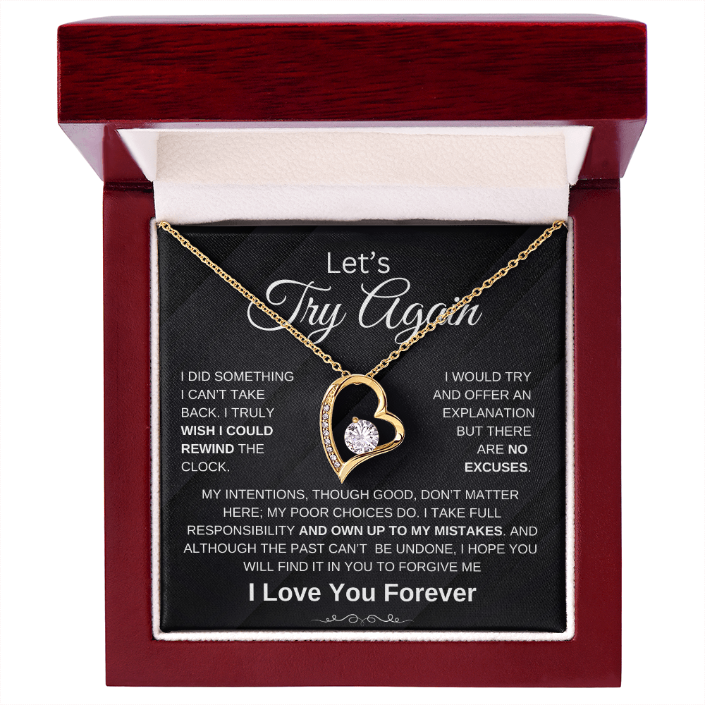 Let's Try Again | Forgive Me | Forever Love Necklace | For Wife | Soulmate | Girlfriend