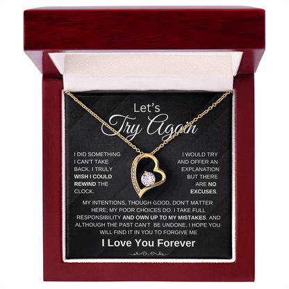 Let's Try Again | Forgive Me | Forever Love Necklace | For Wife | Soulmate | Girlfriend
