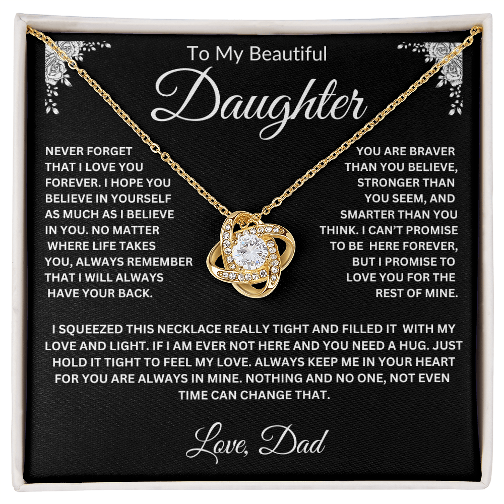 To My Daughter | Never Forget I love you | Love knot Necklace