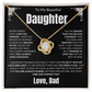 To My Daughter | Never Forget I Love You Forever | Love knot Necklace