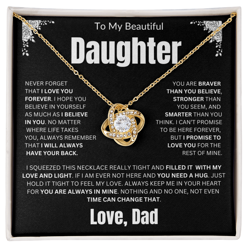 To My Daughter | Never Forget I Love You Forever | Love knot Necklace