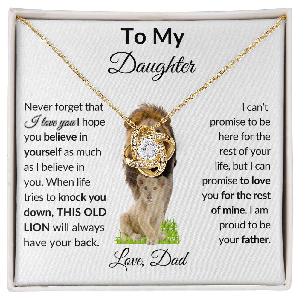 To My Daughter From Dad | Love Knot Necklace | Special Occasion Gift