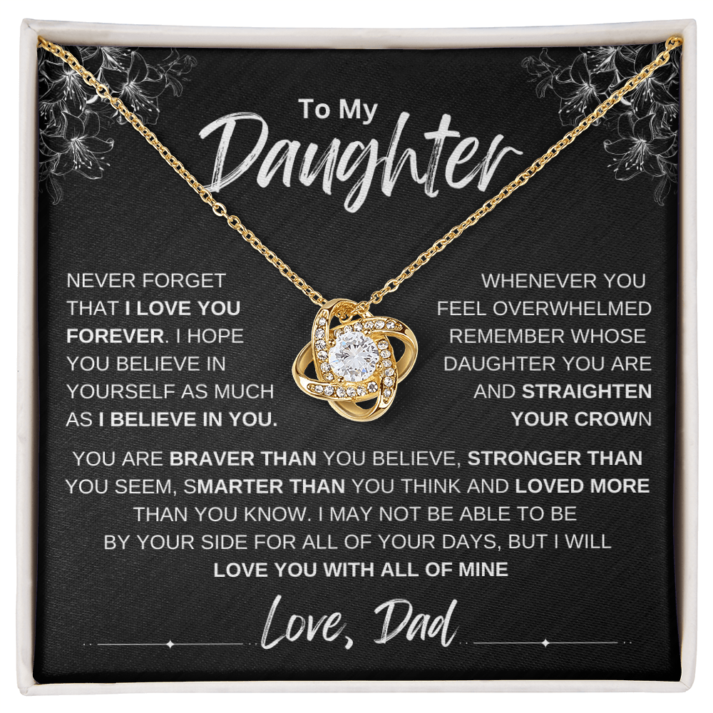To My Daughter Love knot Necklace | Never Forget That I Love You Daughter From Dad
