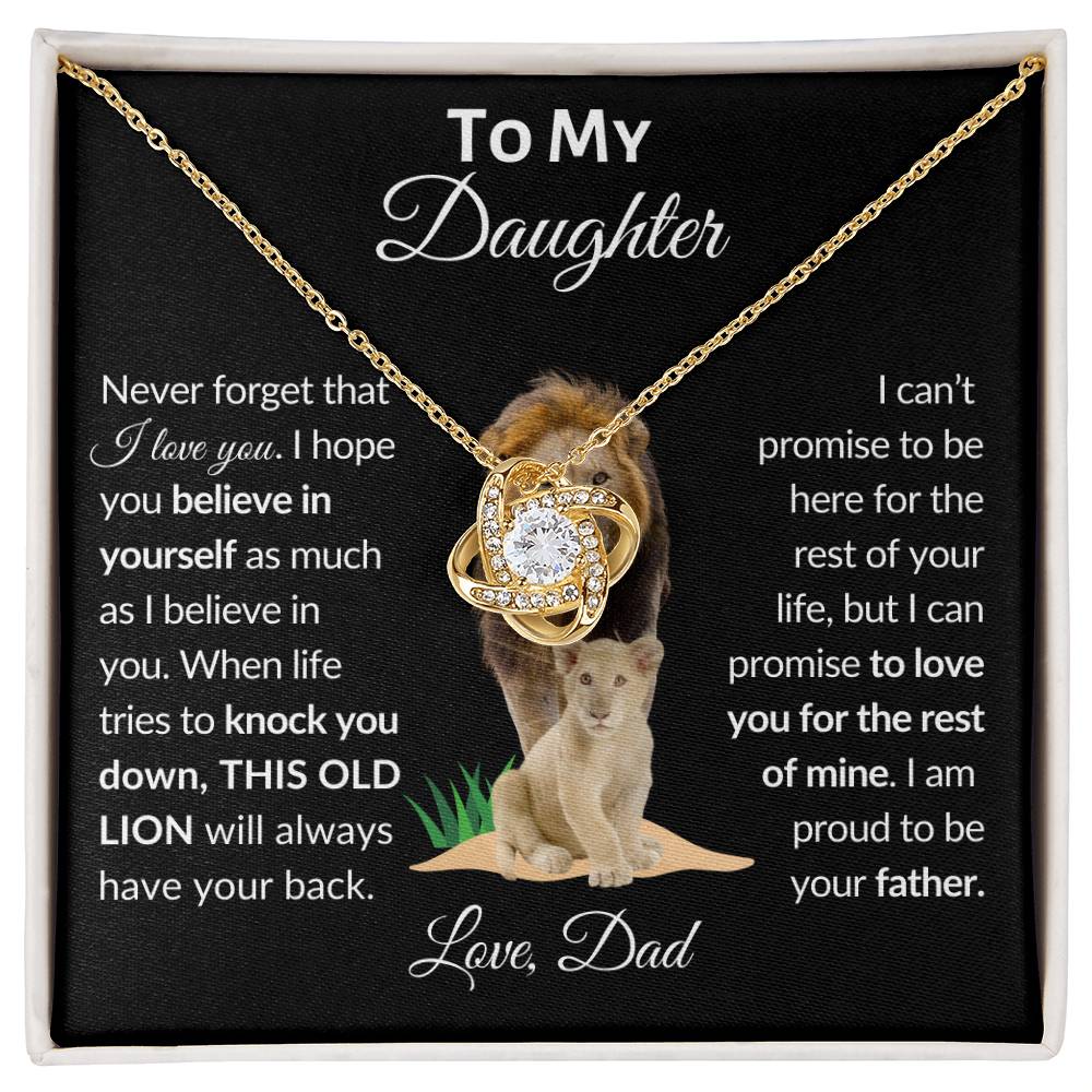 To My Daughter From Dad | Love Knot Necklace | Special Occasion Gift