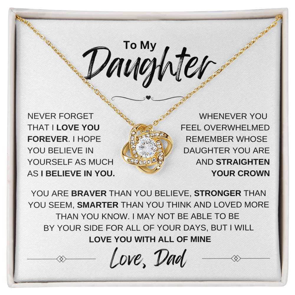 To My Daughter Love knot Necklace | Never Forget That I Love You | Daughter From Dad