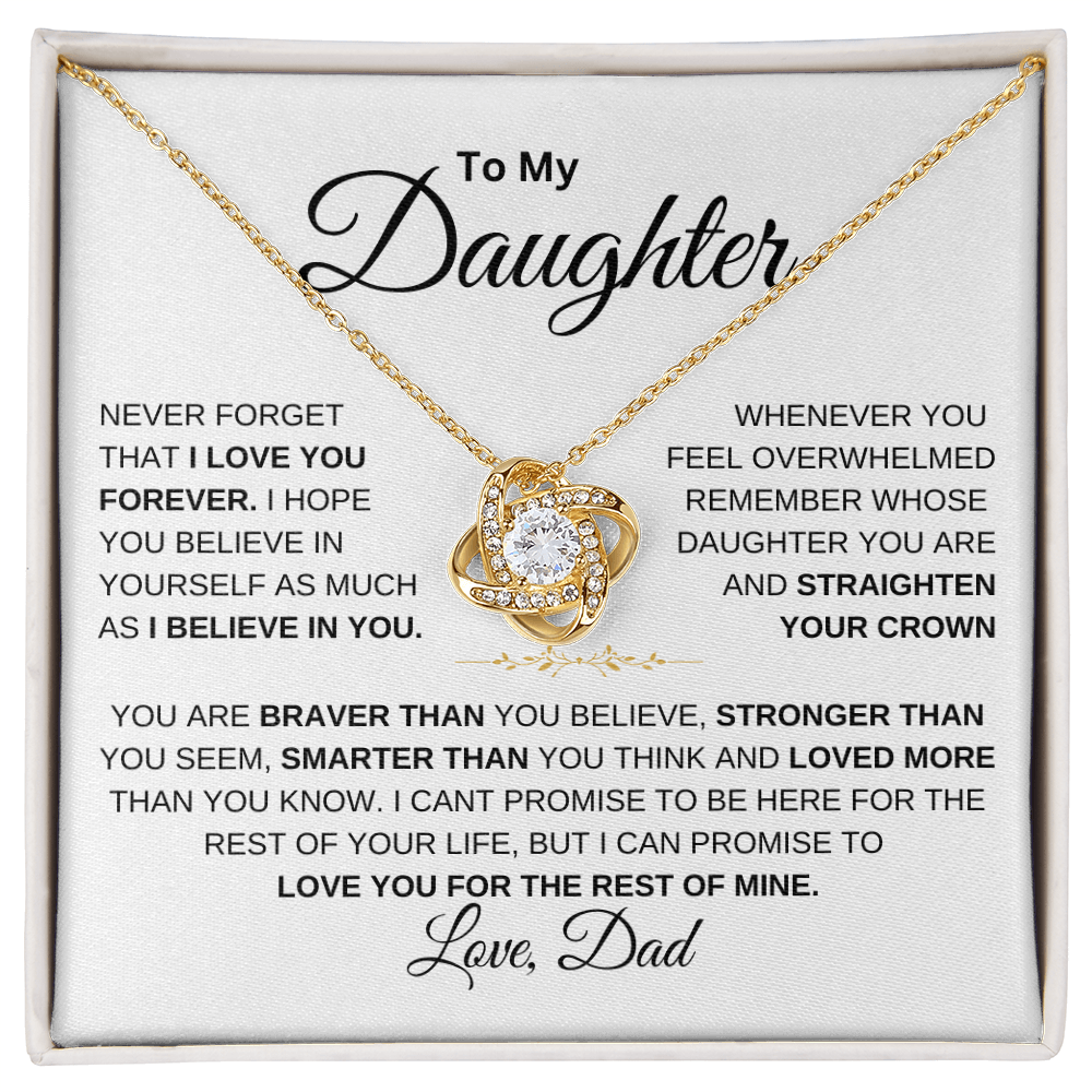 To My Daughter Love knot Necklace | Never Forget That I Love You Daughter From Dad