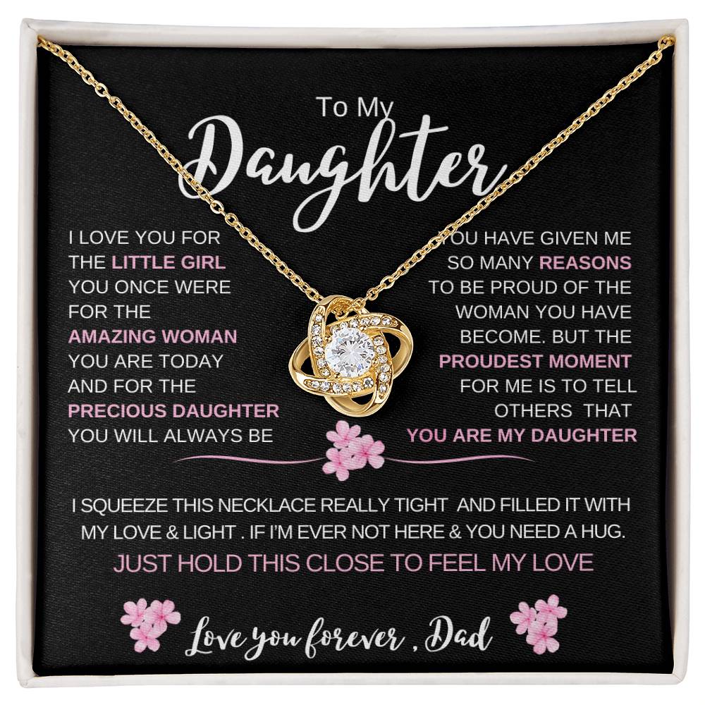 To My Daughter From Dad |  Love knot Necklace | Perfect Daughter Gift