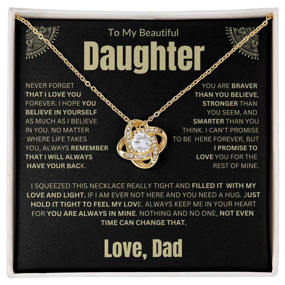To My Daughter | Never Forget I Love You Forever | Love knot Necklace